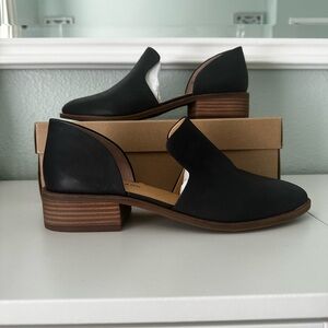 Lucky Brand Gennifa Black Leather cutout bootie